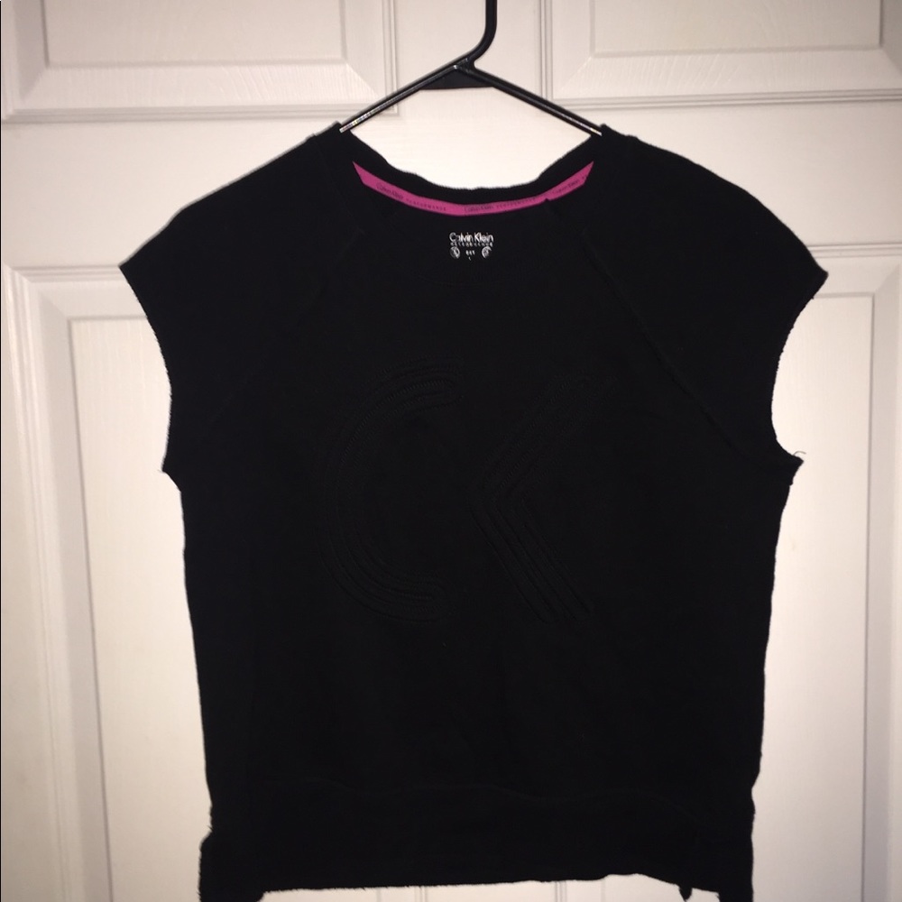 Black Calvin Klein sleeveless sweatshirt NWOT sz L